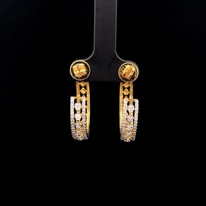 ต่างหูห่วงทอง14K แบบกำหนดเอง12gm เพชรมอยส์ซาไนต์สำหรับผู้หญิง - Product Image 4