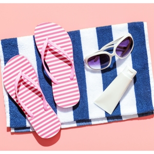 Dernier nouveau design personnalisé de serviettes de plage teintes en fil de coton biologique avec votre logo et votre design personnalisés - Product Image 1