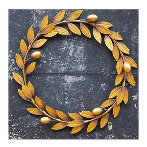 High Quality Christmas Decoration Door <b>Wreath</b> for Home Decor Metal Round Shape Gold Color Christmas Wall <b>Wreath</b> - Product Image 6