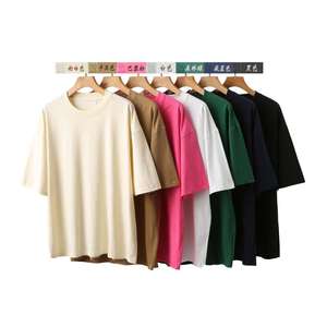 T-shirts 100% coton de haute qualité blanc uni surdimensionné - Product Image 5