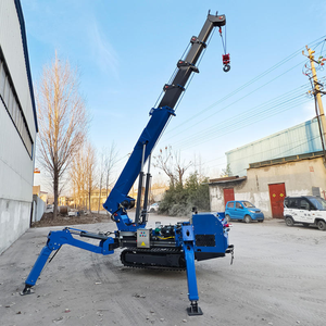 Minigrúa de araña hidráulica sobre orugas con certificación CE, elevador de pluma telescópico compacto para trabajos de construcción en espacios reducidos - Product Image 1