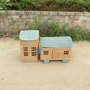 Casa de ratán ecológica, cesta de almacenamiento para niños, cesta para niños para organización de habitaciones - Product Image 1