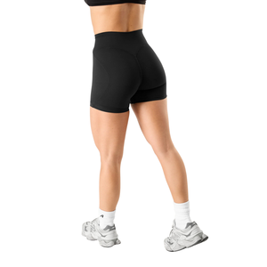 กางเกงขาสั้นเอวสูงสำหรับผู้หญิง ผ้ายืดกระชับ เหมาะสำหรับออกกำลังกาย ปั่นจักรยาน ป้องกันการโป๊ ชุดออกกำลังกาย - Product Image 4