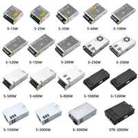 Fuente de Alimentación Conmutada de 5V, 12V, 24V, 36V, 48V, 15W, 25W, 35W, 50W, 60W, 75W, 100W, 120W, 200W, 250W para Cámaras CCTV y Luces LED