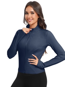 Women Yoga <b>Jacket</b> Breathable Stretch <b>Workout</b> Top Athletic Wear for Gym Running Fitness Training Outfit - Product Image 5
