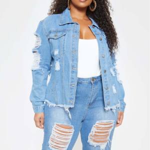 El último diseño personalizó las chaquetas de mezclilla de las señoras vaqueros respirables delgados regulares con el material relleno del algodón del servicio del OEM - Product Image 6