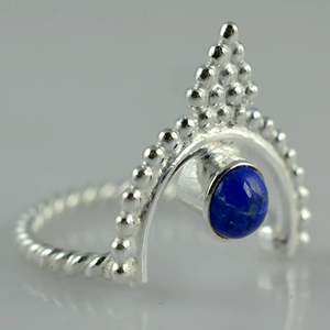 Bague Bohème Pierre de Naissance de Janvier Faite à la Main en Argent Sterling 925 Lapis Lazuli Géométrique – Cadeau Idéal pour Elle Anniversaire - Product Image 3