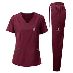 Uniformes d'infirmière à col montant, manches courtes, style chaud, soins infirmiers, hôpital, ensemble de gommages médicaux - Product Image 5