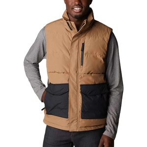 Chaleco Acolchado con Capucha sin Mangas para Hombre, Logotipo Personalizado OEM, Transpirable, de Poliéster, para Invierno, Resistente al Viento, con Técnicas de Lavado - Product Image 1