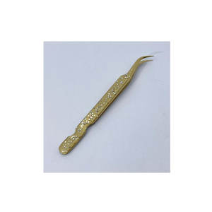 Extensions de cils cosmétiques en acier inoxydable Pince à épiler droite incurvée Fournitures de beauté Pince à épiler Vente en gros Marque privée - Product Image 1