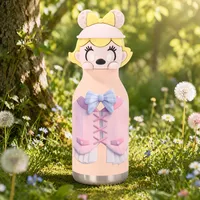 Bouteille isotherme YEWAY pour enfants, 7/16 oz, en acier inoxydable 316, base antidérapante en silicone, tête d'animal, logo personnalisé, vente en gros, double paroi sous vide