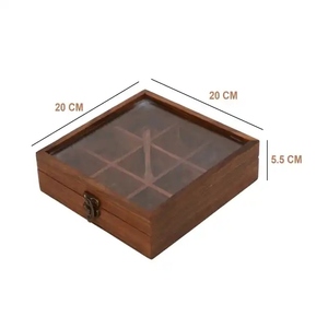 Elegant Handcrafted Wooden Spice Organizer for Kitchen Multiple <b>Boxes</b> <b>Herb</b> & Spice Storage Kitchen Tool - Product Image 6