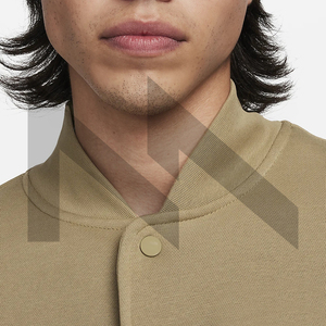 Vente en gros, veste universitaire personnalisée pour hommes, col montant, manches longues, top ventes, tissu en toile avec logo brodé personnalisé - Product Image 3