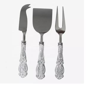 Juego de esparcidor de queso chapado en oro de acero inoxidable con asa Nuevo juego de cubiertos de metal Último juego de cubiertos de metal - Product Image 3