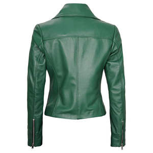 Chaqueta de Cuero Genuino Tejida y Transpirable para Mujer, Diseño con Pedrería, Estilo Abrigo de Invierno, Venta al Por Mayor - Product Image 2