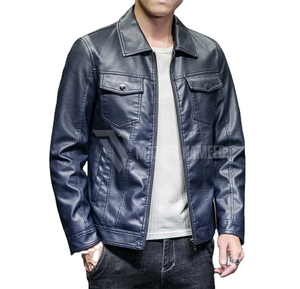 แจ็กเก็ตหนังแท้สำหรับผู้ชายเสื้อคลุมฤดูหนาวทนทานดีไซน์คลาสสิกสั่งโลโก้ได้ตามต้องการ - Product Image 1