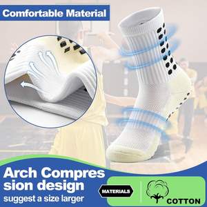 Calcetines de fútbol Grip 3 pares de jóvenes antideslizantes atléticos algodón acolchado en forma de fútbol puños Calcetines - Product Image 5