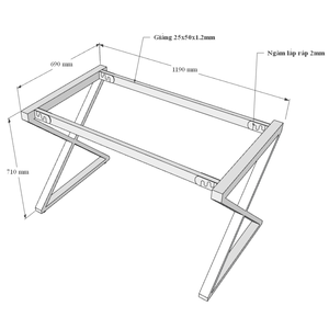 XConcept Modern Minimalist HBXC004 <b>Desk</b> 120x70cm Rubberwood with Ergonomic Design <b>Foldable</b> Office Furniture Melamine Style - Product Image 6