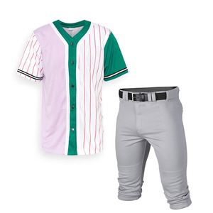 Conjunto de Uniforme de Béisbol para Hombre OEM, Transpirable, de Secado Rápido, 100% Poliéster, Logotipo Personalizado por Sublimación, Ropa Deportiva de Equipo - Product Image 1