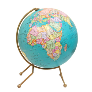 Globo terráqueo vintage con mapa mundial detallado y soporte ajustable para exhibición geográfica, suministros escolares y de oficina - Product Image 1