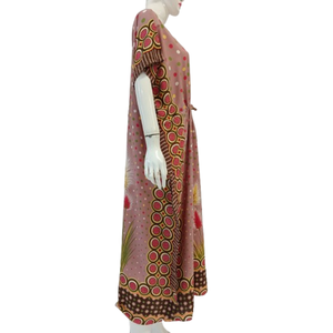 Kaftan décontracté jumbo avec cordon de serrage central et taille élastique en tissu rayonne de qualité supérieure par Chrysanta - Product Image 3