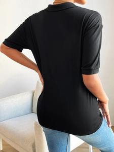 เสื้อโปโลผู้หญิงปักโลโก้ตามสั่ง ผ้าฝ้าย 100% เสื้อโปโลแบบเรียบสำหรับเล่นกีฬา ดีไซน์แฟชั่นล่าสุด - Product Image 6