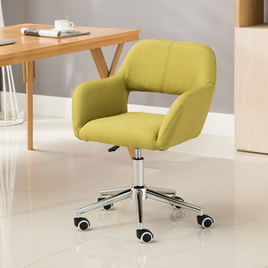 Chaise de bureau contemporaine rembourrée BFG049 avec base pivotante, hauteur réglable, appuie-tête et piètement en métal chromé pour usage domestique - Product Image 5