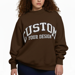 Suéter de Cuello Alto de Forro Polar para Mujer, de Alta Calidad, Informal, para Uso Diario en Invierno, Personalizado, de Color Sólido en la Parte Delantera, Holgado y Grueso - Product Image 1