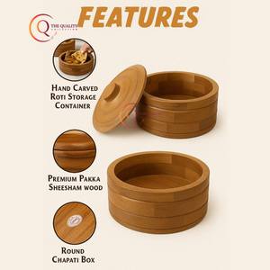 Couvercle rond de forme de casserole en bois massif fabriqué à la main directement du fournisseur indien pour le récipient de stockage des aliments de cuisine - Product Image 4