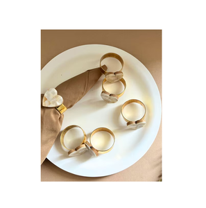 Ensemble de porte-serviettes en incrustation de nacre fait à la main en métal hôtel maison Restaurant vaisselle support forme barre - Product Image 5