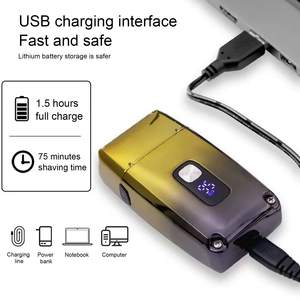 Rasoir Électrique Rechargeable USB IPX7 Portable pour Hommes, Lame Double, Écran LCD, Lames Remplaçables, Lavable, pour Rasage du Visage, RV - Product Image 6