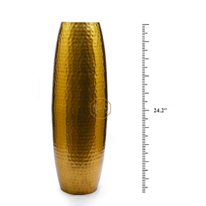 Moderno minimalista hogar sala de estar decoración lujoso oro martillado alto piso florero mayorista exportador decorativo florero - Product Image 2