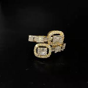 Anillos de diamantes personalizados de alta calidad para hombre, plata 925 y oro de 10K y 14K, anillo de compromiso de moissanita, estilo Baguette exclusivo para hombres - Product Image 1