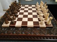 DINNIING PORTABLE LUXE PRATIQUE Vente en gros Jeu d'échecs en bois personnalisé Jeu d'échecs grande taille Planche pliante Pièces d'échecs Plateau