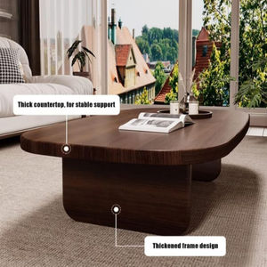 โต๊ะกาแฟทำจากไม้อะคาเซียแข็งทรงรีสำหรับห้องนั่งเล่นที่บ้านโซฟาไม้โรสวูดวอลนัท-บ้านออฟฟิศเลานจ์เฟอร์นิเจอร์ - Product Image 5