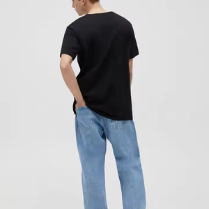 Camiseta informal de algodón para hombre, ropa de calle de verano transpirable de alta calidad, estampado de logotipo personalizado de gran tamaño, tela de 180 gramos OEM disponible - Product Image 2