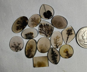 Lote de Cabujones de Ágata Dendrítica de Formas Mixtas, Piedras Preciosas Sueltas Naturales de Color Marrón, 5000 Quilates para la Fabricación de Joyas, Corte Ovalado - Product Image 4