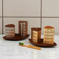 Quemadores de Incienso Árabe Ecológicos Más Vendidos, Bandeja de Metal Grabada con Láser, Tapa de Madera, Regalo de Ramadán y Eid, Medio Oriente
