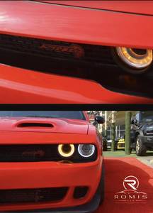 Dodge Challenger Coupé Bicolore Rosso e Nero, Cerchi da 20 Pollici, Fari Alogeni, Sedili in Pelle, Aria Condizionata Automatica, Sedile Elettrico del Conducente - Product Image 4