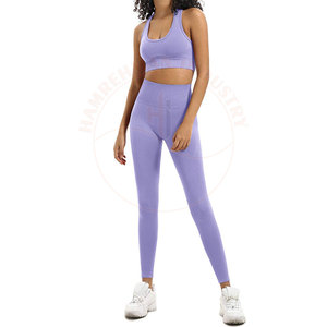 Conjunto de Yoga para Mujer de Alta Calidad sin Costuras con Estampado, Transpirable, Cintura Elástica, Spandex/Poliéster - Product Image 1