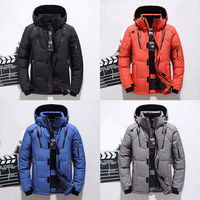 Vêtements complets en duvet de canard pour hommes, veste de ski, manteau épais à capuche, parka bouffante, 2023, vente en gros