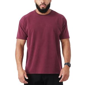 Camiseta Personalizada OEM de Alta Calidad, 100% Algodón, Cuello Redondo, Tendencia Oversize, Camiseta Gruesa para Hombre en Existencia - Product Image 1