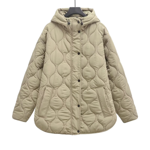 Veste matelassée en coton à manches longues avec fermeture éclair, coupe ample et respirante, style coupe-vent, nouvelle collection automne-hiver pour femmes - Product Image 1