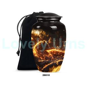 Belle urne funéraire en aluminium pour adultes pour cendres humaines Urne funéraire décorative pleine grandeur avec sac en velours gratuit - Product Image 5