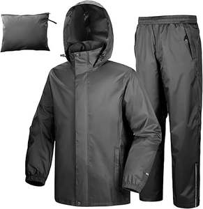 Conjunto Deportivo de Dos Piezas para Hombre, Chaqueta Cortavientos y Pantalones Cargo de Nailon con Cremallera, para Invierno - Product Image 1