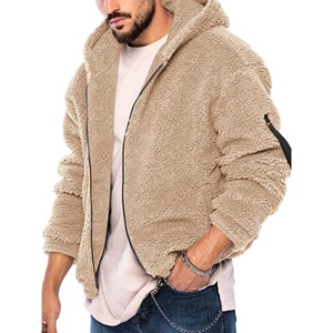 Fabricants OEM personnalisés veste polaire Sherpa vente de gros veste en peluche Sherpa à fermeture éclair avec poches pour hommes - Product Image 3