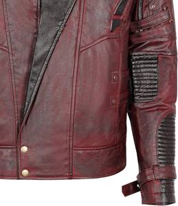 Chaqueta de cuero con cremallera completa para hombre, chaqueta de cuero con dos bolsillos delanteros para hombre, chaquetas de cuero de vaca genuina totalmente personalizadas para hombre - Product Image 5