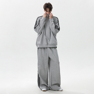 Conjunto Deportivo de Pantalones y Sudadera con Capucha para Hombre, Transpirable, de Secado Rápido, Antibacteriano, de Poliéster/Algodón, Informal, de Pierna Ancha, para Verano - Product Image 4