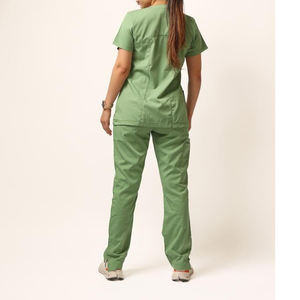 เสื้อสครับคอวีแบบกระเป๋าคู่สำหรับโรงพยาบาลเครื่องแบบทางการแพทย์ทางการแพทย์ของผู้ชายผู้หญิง - Product Image 4