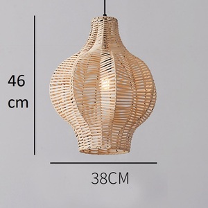 Handcrafted Star Shaped Rustic <b>Natural</b> Rattan Lampshade Rattan Hanging Pendant <b>Light</b> Farmhouse Bamboo Chandelier for Home Decor - Product Image 5